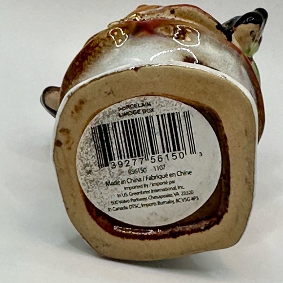 Porcelain Limoge Box Christmas Hinged Trinket Santa Reindeer Teddy Bear 4.5” - Picture 4 of 5